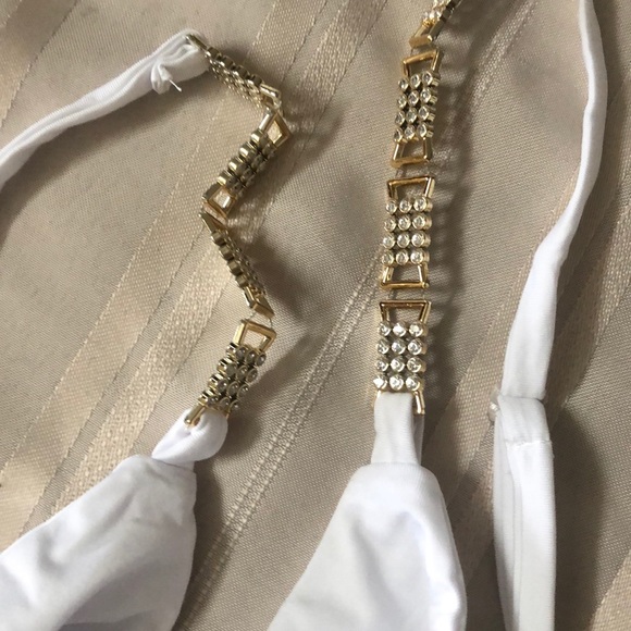 Shein White Tie One Piece Bathing Suit SOLD - Picture 3 of 4
